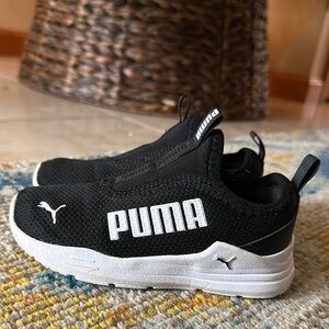 Puma Kids Black Slip-On Shoes